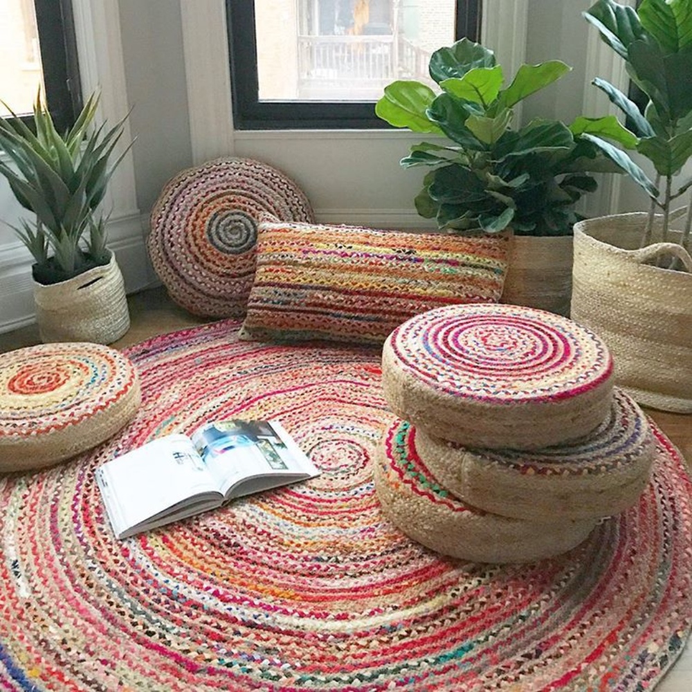 MIRABEL 42" ROUND RUG Regular Recycled Fabric Mult